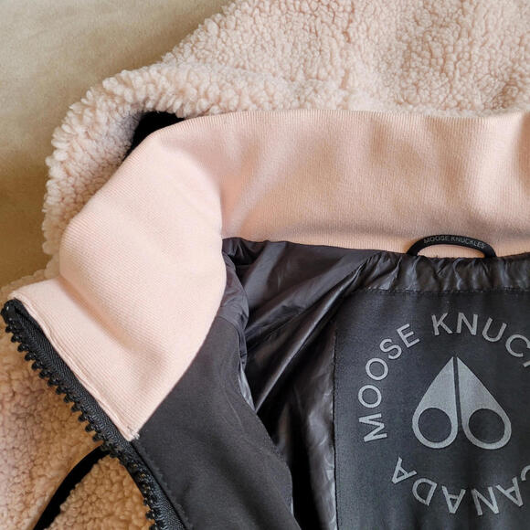 Moose Knuckle Sherpa Jacket Hoodie 3XL XXXL Light Pink Authenicated - Picture 8 of 9